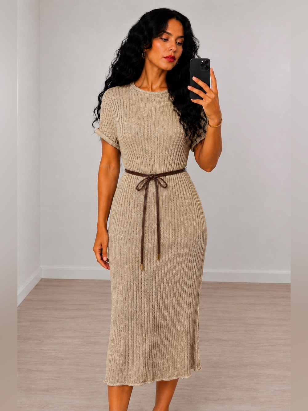 Open Knit Sheath Dress /Donna Karan New York - Picture 3 of 7